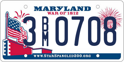 MD license plate 3BM0708