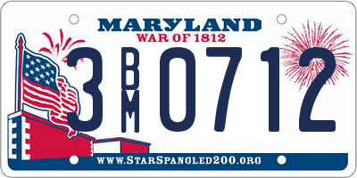 MD license plate 3BM0712