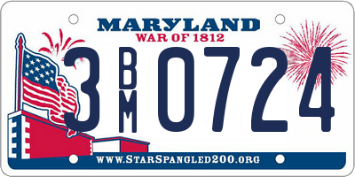 MD license plate 3BM0724