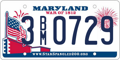 MD license plate 3BM0729