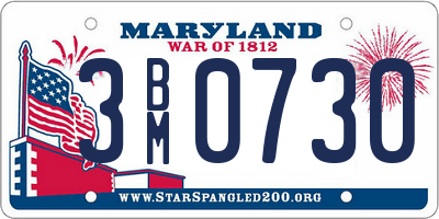 MD license plate 3BM0730