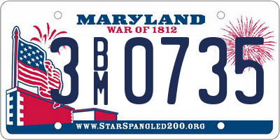 MD license plate 3BM0735