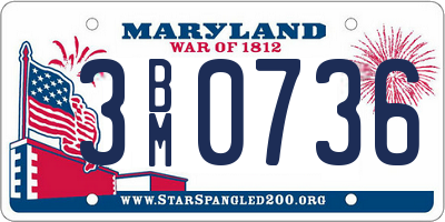 MD license plate 3BM0736