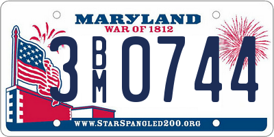 MD license plate 3BM0744