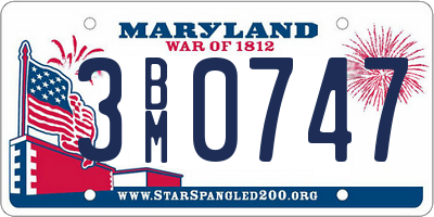 MD license plate 3BM0747