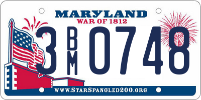 MD license plate 3BM0748