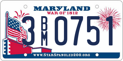 MD license plate 3BM0751