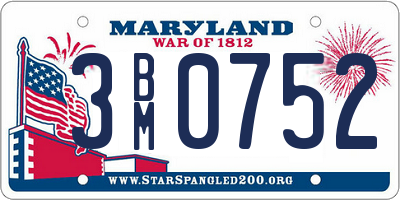 MD license plate 3BM0752