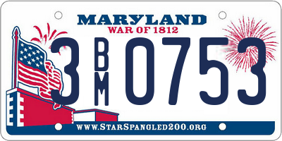 MD license plate 3BM0753