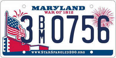 MD license plate 3BM0756