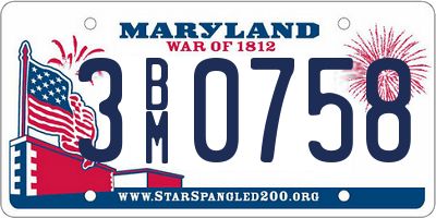 MD license plate 3BM0758