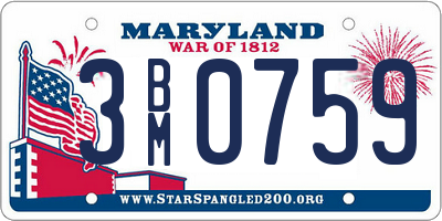 MD license plate 3BM0759