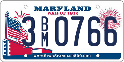 MD license plate 3BM0766