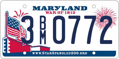 MD license plate 3BM0772