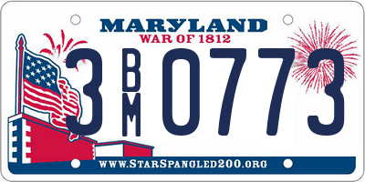 MD license plate 3BM0773