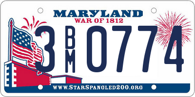 MD license plate 3BM0774