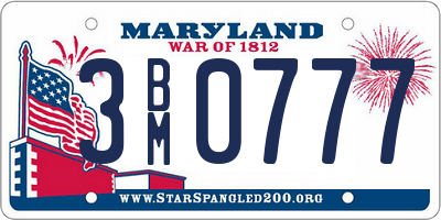 MD license plate 3BM0777