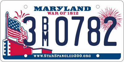 MD license plate 3BM0782