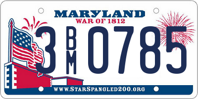 MD license plate 3BM0785