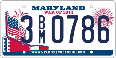 MD license plate 3BM0786