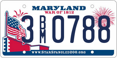 MD license plate 3BM0788