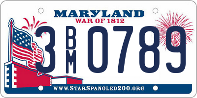 MD license plate 3BM0789