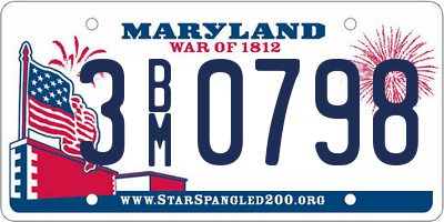 MD license plate 3BM0798