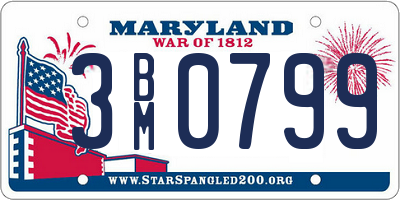 MD license plate 3BM0799