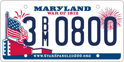 MD license plate 3BM0800