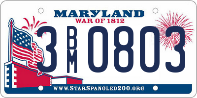 MD license plate 3BM0803