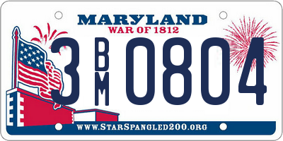 MD license plate 3BM0804