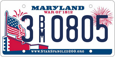 MD license plate 3BM0805