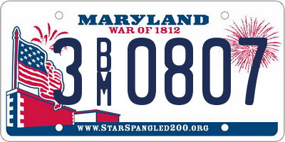 MD license plate 3BM0807