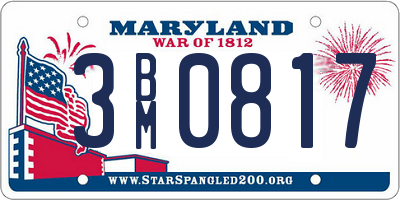 MD license plate 3BM0817