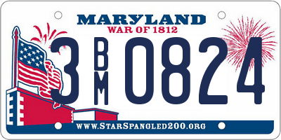 MD license plate 3BM0824