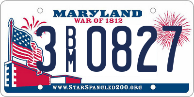 MD license plate 3BM0827