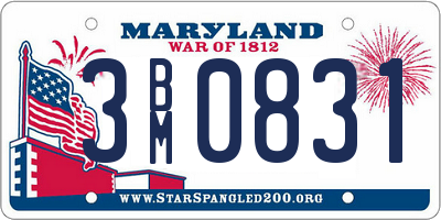 MD license plate 3BM0831