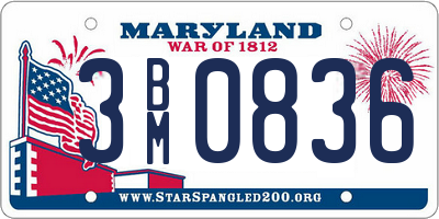 MD license plate 3BM0836