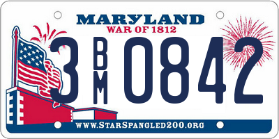 MD license plate 3BM0842