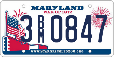 MD license plate 3BM0847