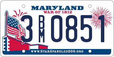 MD license plate 3BM0851