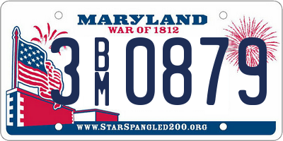 MD license plate 3BM0879