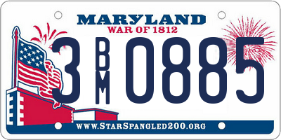 MD license plate 3BM0885