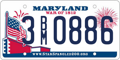 MD license plate 3BM0886