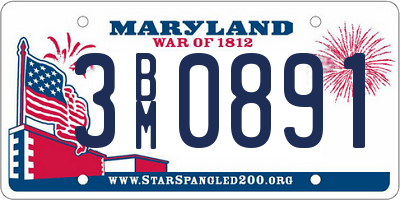 MD license plate 3BM0891