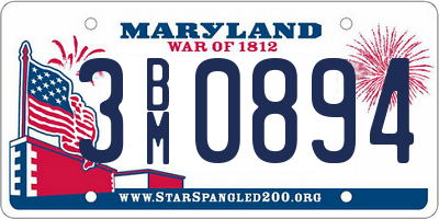 MD license plate 3BM0894