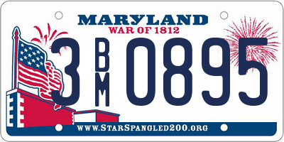 MD license plate 3BM0895