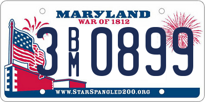 MD license plate 3BM0899