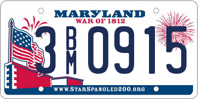 MD license plate 3BM0915