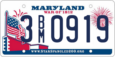 MD license plate 3BM0919